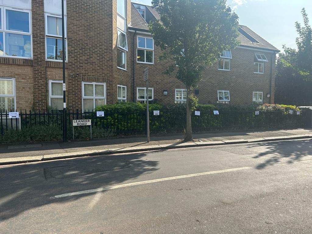 flu clinic signs outside the surgery